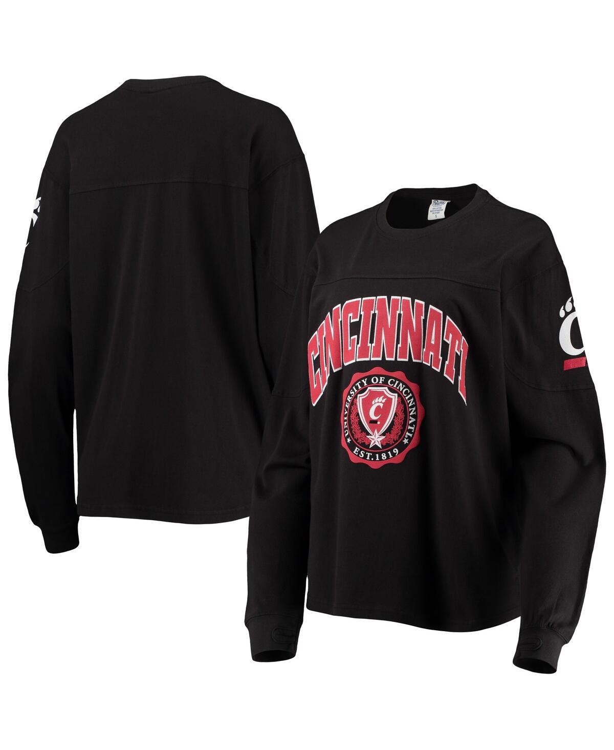 PRESSBOX WOMEN'S PRESSBOX BLACK CINCINNATI BEARCATS EDITH LONG SLEEVE T-SHIRT 