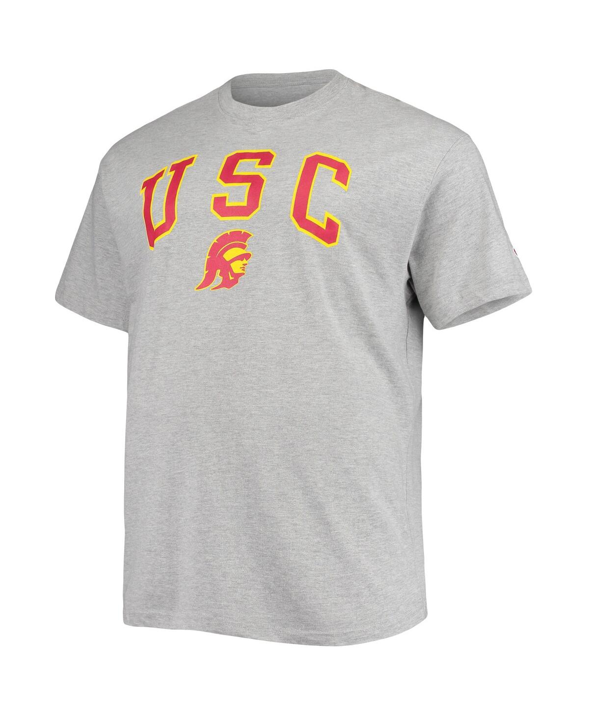 Shop Champion Men's  Heathered Gray Usc Trojans Big And Tall Arch Over Logo T-shirt