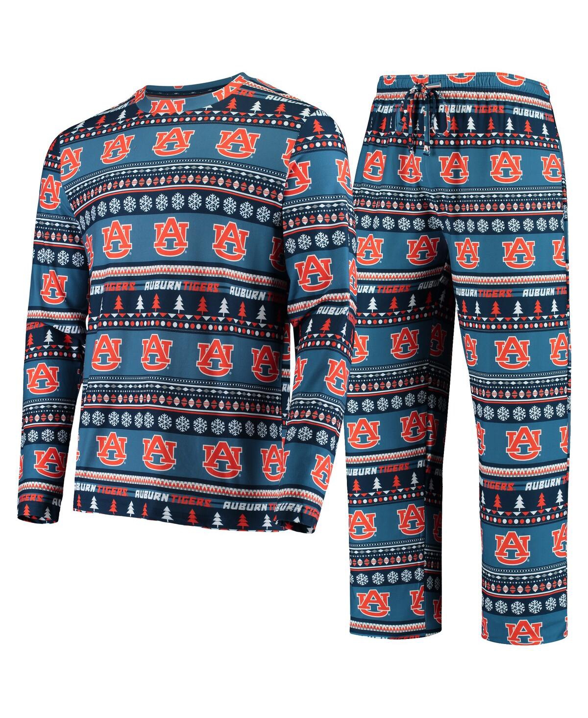 Men's Concepts Sport Navy Auburn Tigers Ugly Sweater Knit Long Sleeve Top and Pant Set - Navy