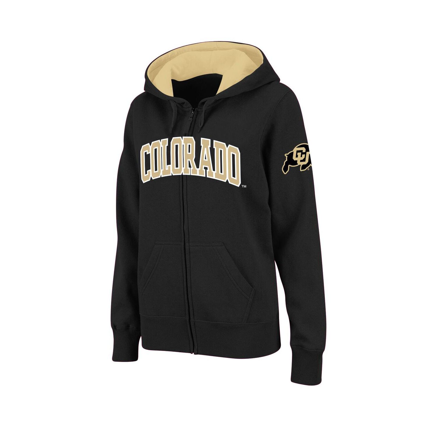 Women's Stadium Athletic Black Colorado Buffaloes Arched Name Full-Zip Hoodie