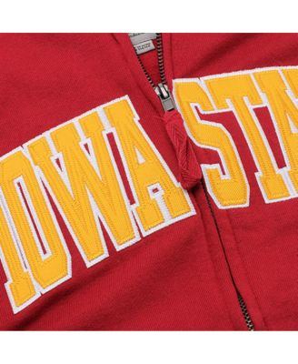 Women's Cardinal Iowa State Cyclones Arched Name Full-Zip Hoodie