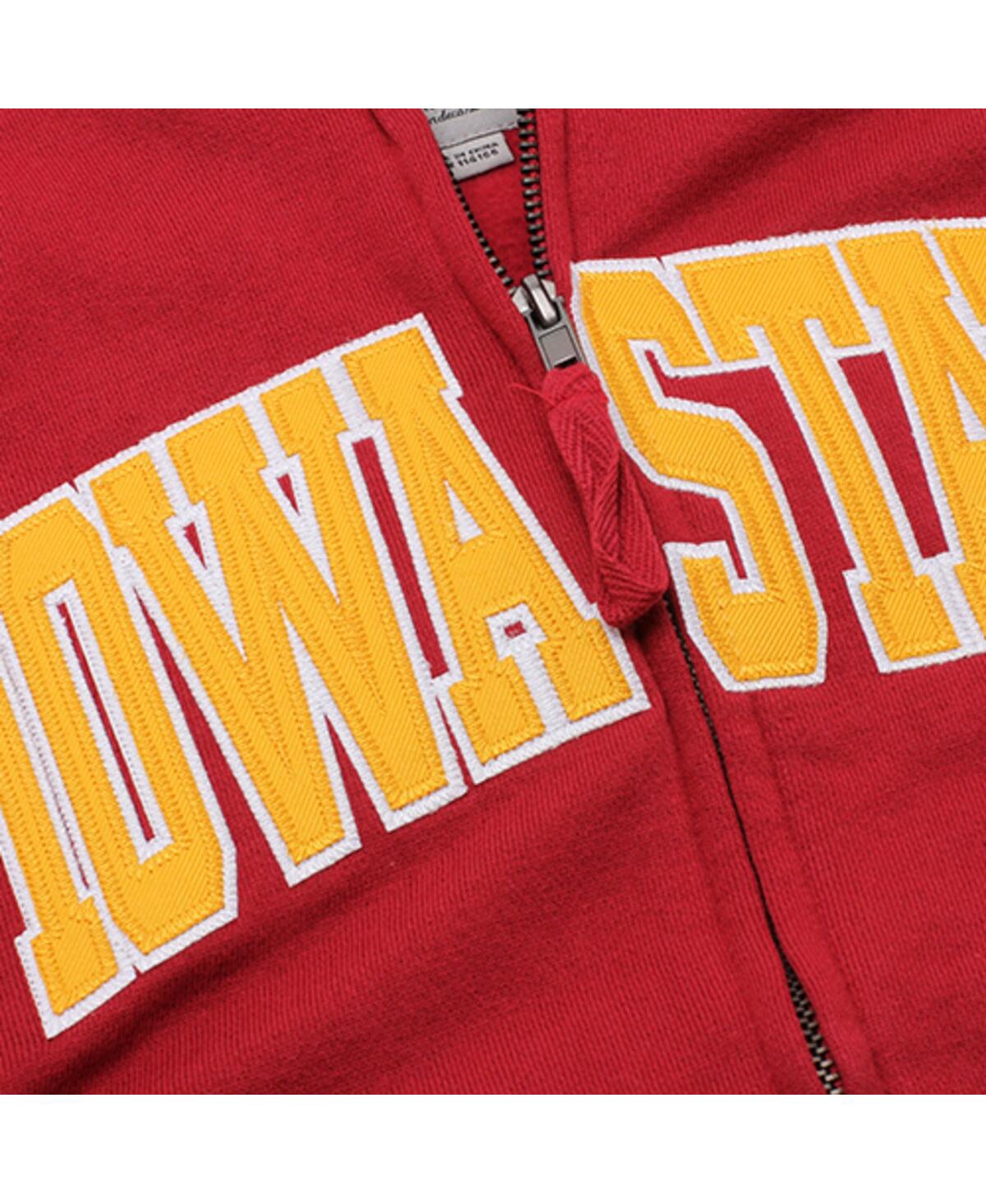 Shop Stadium Athletic Women's  Cardinal Iowa State Cyclones Arched Name Full-zip Hoodie