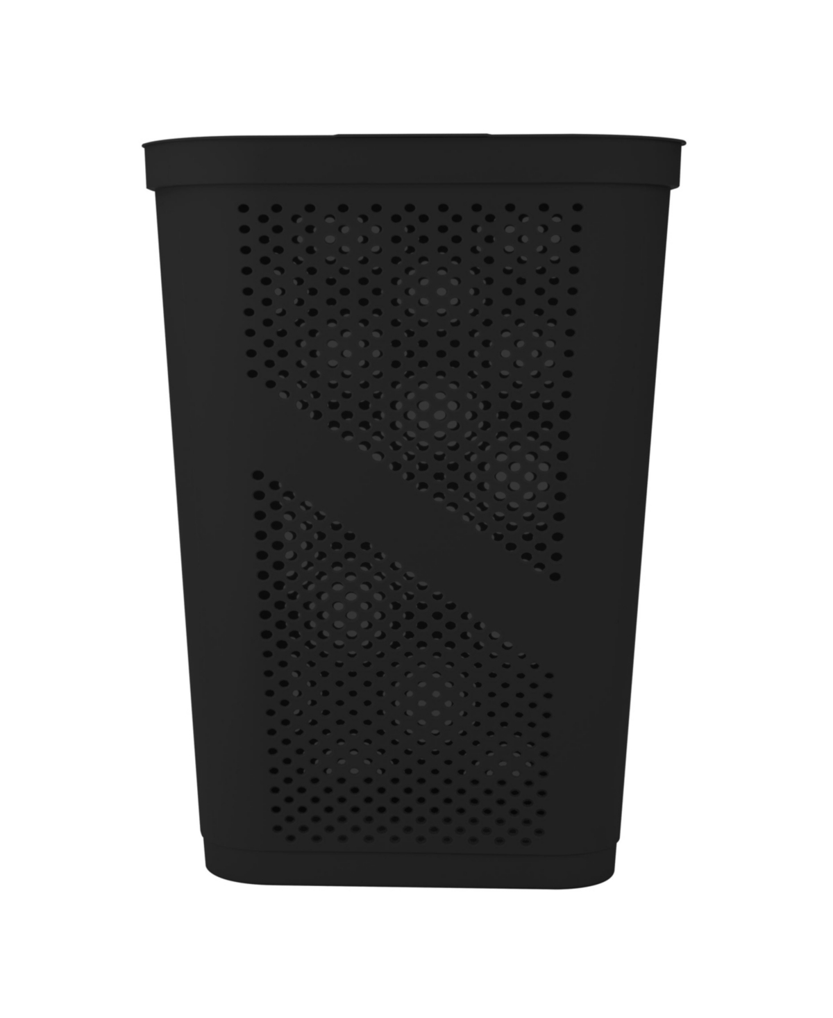 Perforated Lightweight Hamper with Lid - Black