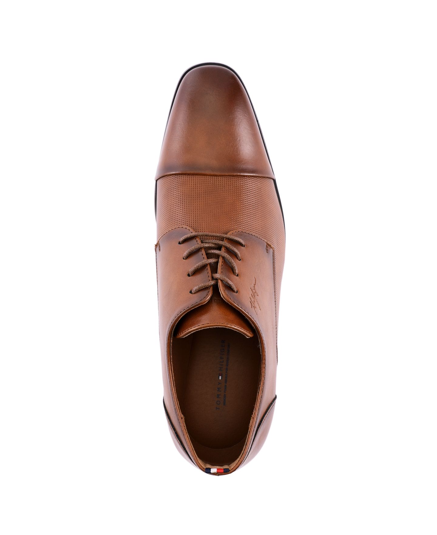 Мужские туфли Tommy Hilfiger Sheldon Lace Up Dress Oxfords, цвет: Средний коричневый — фото 4