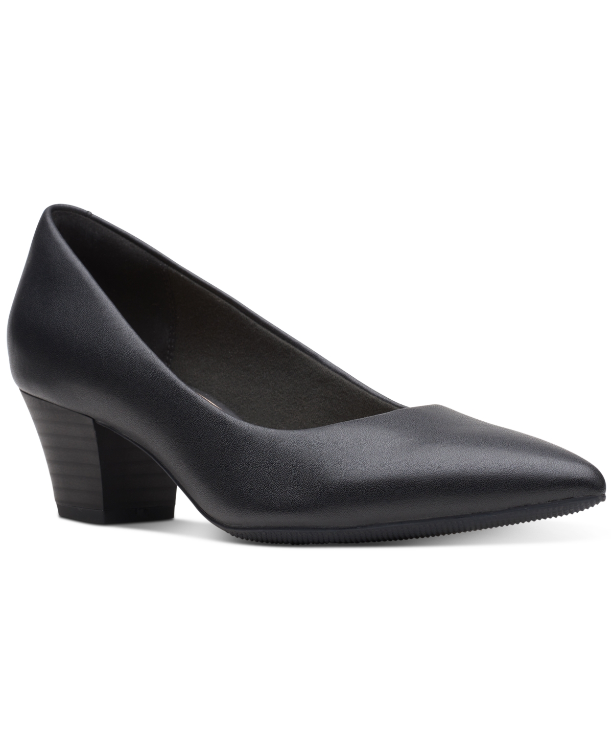 Clarks Women s Teresa Step Block Heel Comfort Pumps Black Tweed Combination Smart Closet