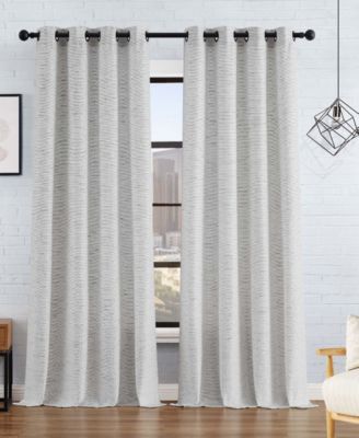 Sierra Textured Light Filtering Grommet Window Curtain Panel Pair with Tiebacks, 52" x 96"