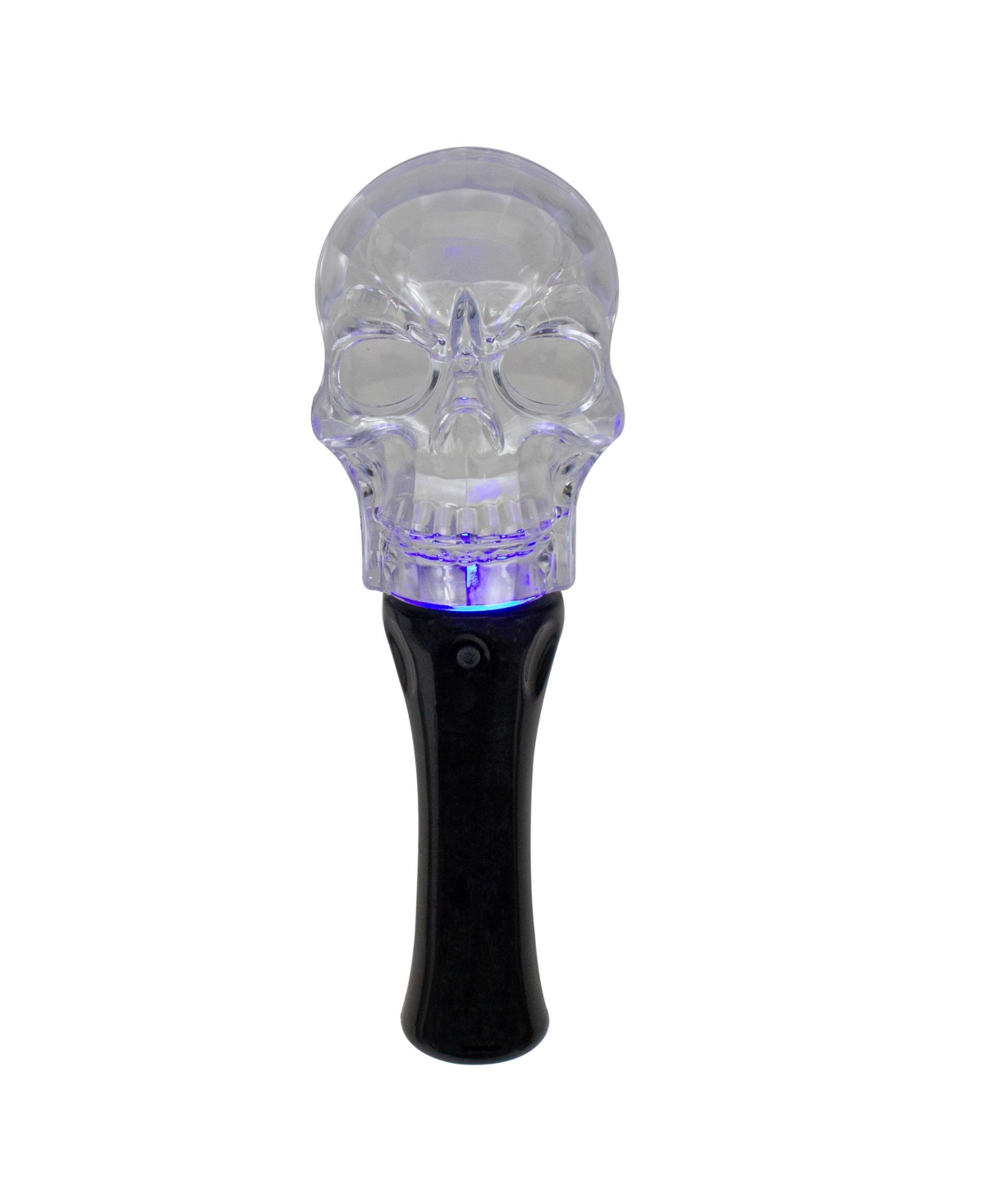 Led Transparent Multi-Function Halloween Skull Light, 9" - Black