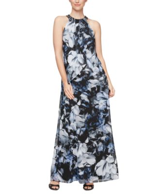 SL Fashions | Dresses | Sl Fashions Blue Floral Maxi Dress