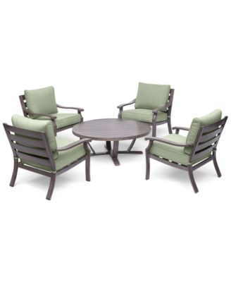 Tara Aluminum Outdoor 5-Pc. Seating Set (48" Round Table & 4 Club Chairs), Created for Macy's