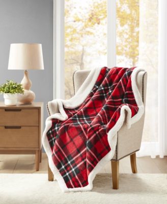 Martha Stewart Collection - Classic Sherpa Plaid Throw