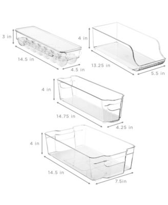 8-Piece Clear Open Bin Containers Set - Organize Fridge & Pantry Essentials