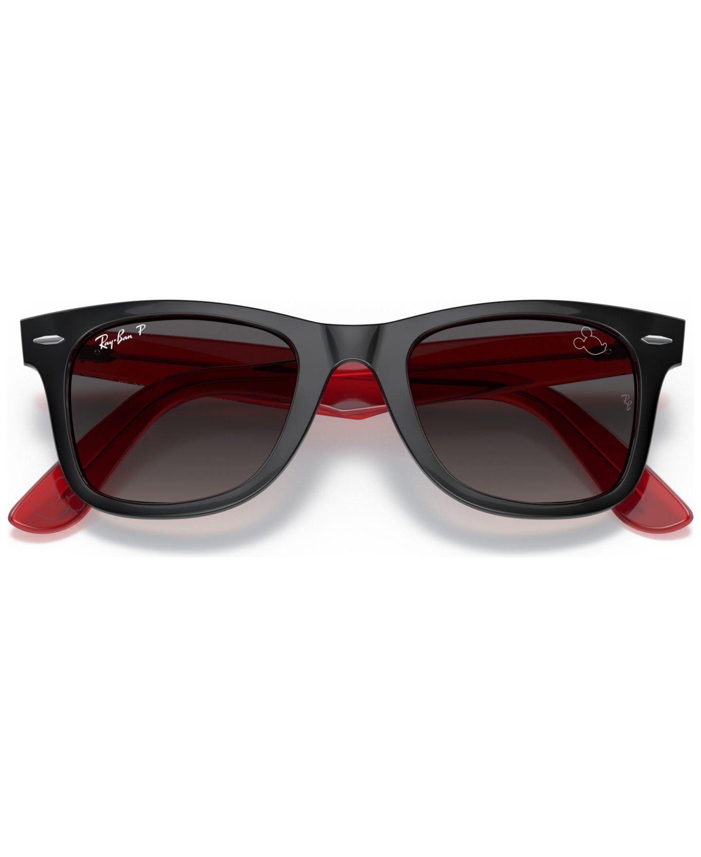 Солнцезащитные очки Ray-Ban Disney Unisex Polarized Sunglasses, RB2140 Wayfarer Mickey J22 50, цвет: Чёрный — фото 5