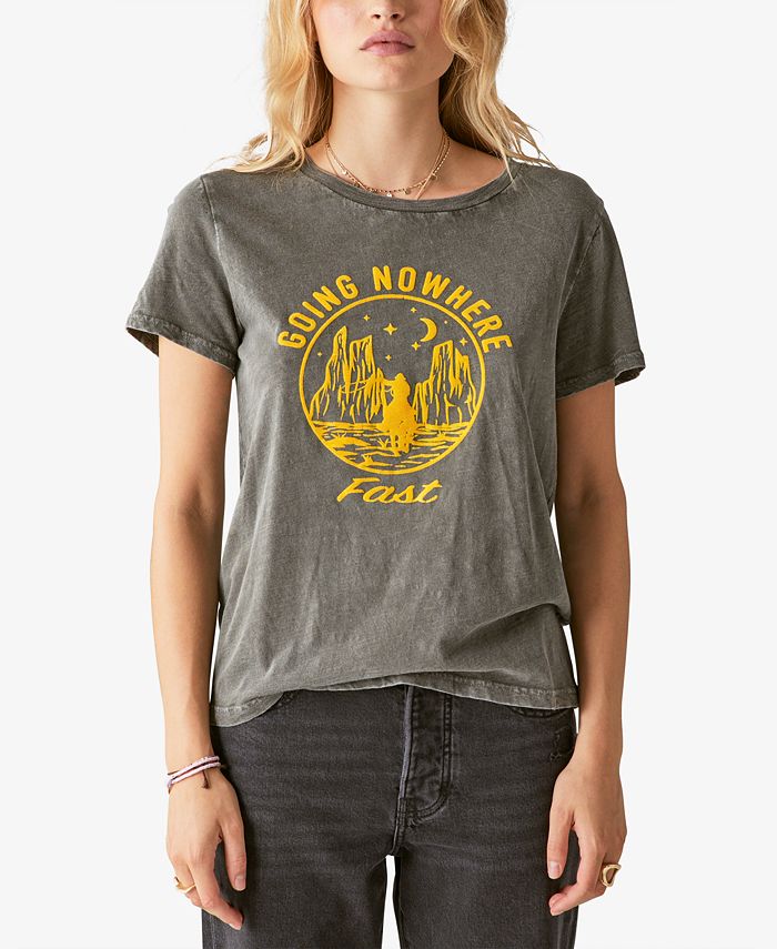 GOING NOWHERE FAST (2022) Official Women's Lucky Brand Graphic T-Shirt-Size  XXL