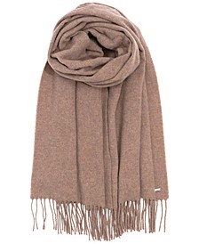 Women's Woven Wool Scarf with Fringe