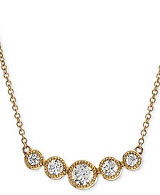 Diamond Milgrain Bezel 18" Collar Necklace (1/2 ct. t.w.) in 14k Gold