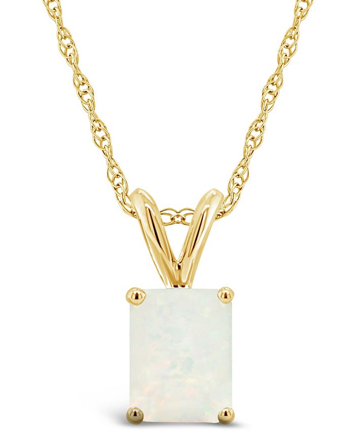 Macy s Opal 3 4 ct.t.w Pendant Necklace in 14K White Gold or