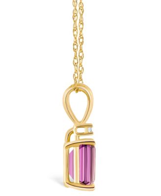Pink Topaz (1-1/3 ct. t.w.) and Diamond Accent Pendant Necklace in 14K Yellow Gold or 14K White Gold