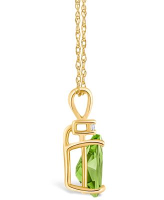 Peridot (1-1/3 ct. t.w.) and Diamond Accent Pendant Necklace in 14K Yellow Gold or 14K White Gold