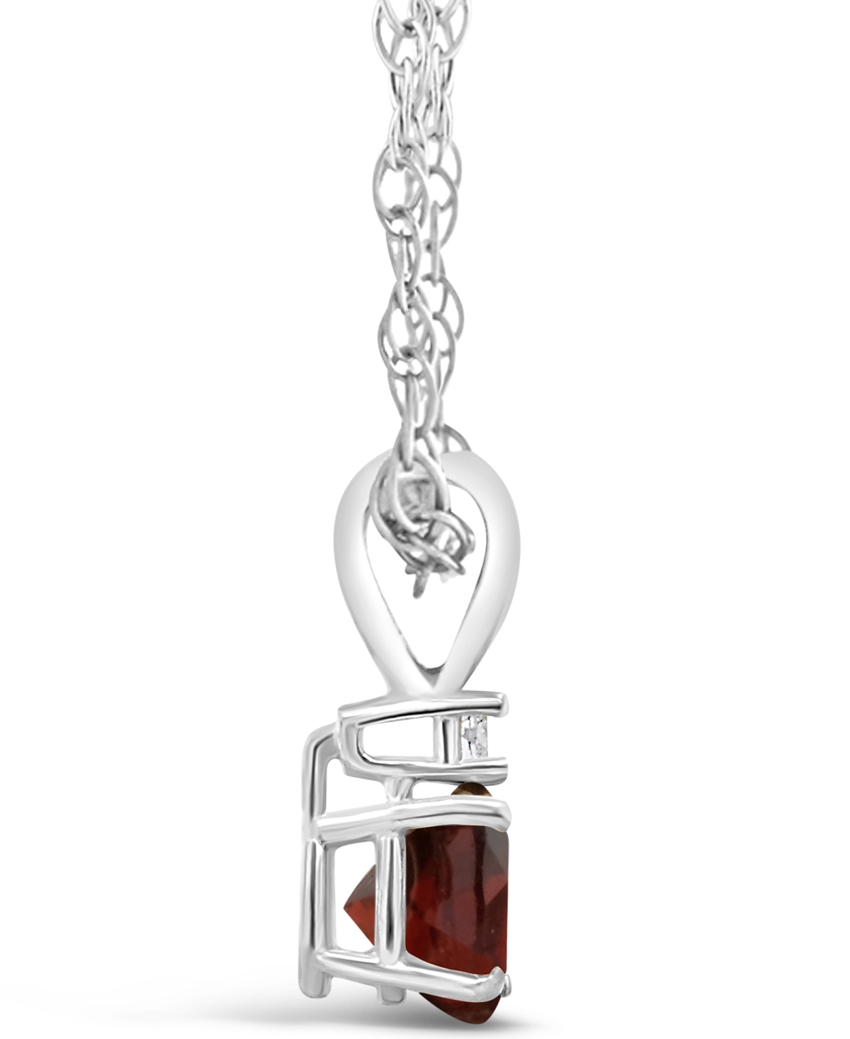Garnet (5/8 ct. t.w.) and Diamond Accent Pendant Necklace in 14K Yellow Gold or 14K- White Gold