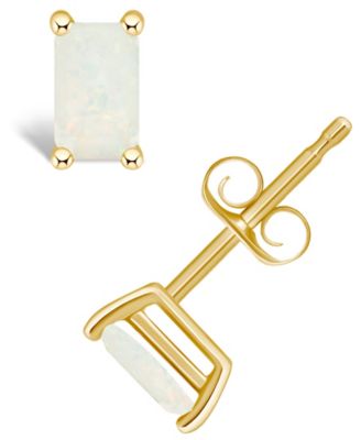 Opal (1/3 ct. t.w.) Stud Earrings in 14K White Gold or 14K White Gold