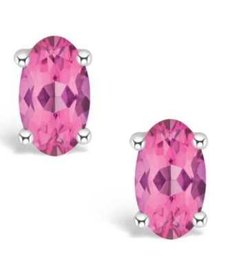 Pink Topaz (1/2 ct. t.w.) Stud Earrings in 14K White Gold or 14K Yellow Gold