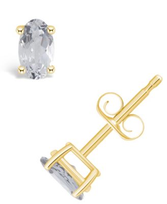 White Topaz (1/2 ct. t.w.) Stud Earrings in 14K White Gold or 14K Yellow Gold