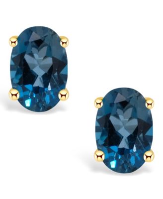London Blue Topaz (1 ct. t.w.) Stud Earrings in 14K Yellow Gold or 14K White Gold