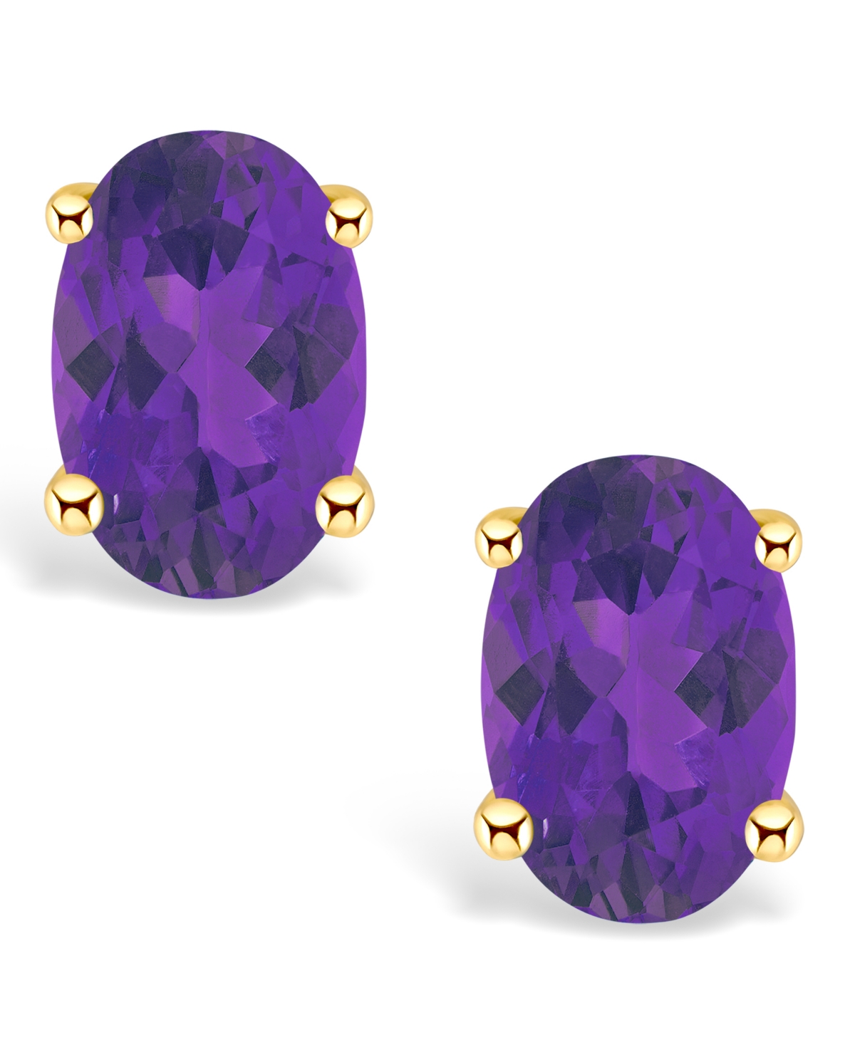 Amethyst (7/8 ct. t.w.) Stud Earrings in 14K Yellowor 14K White- Gold