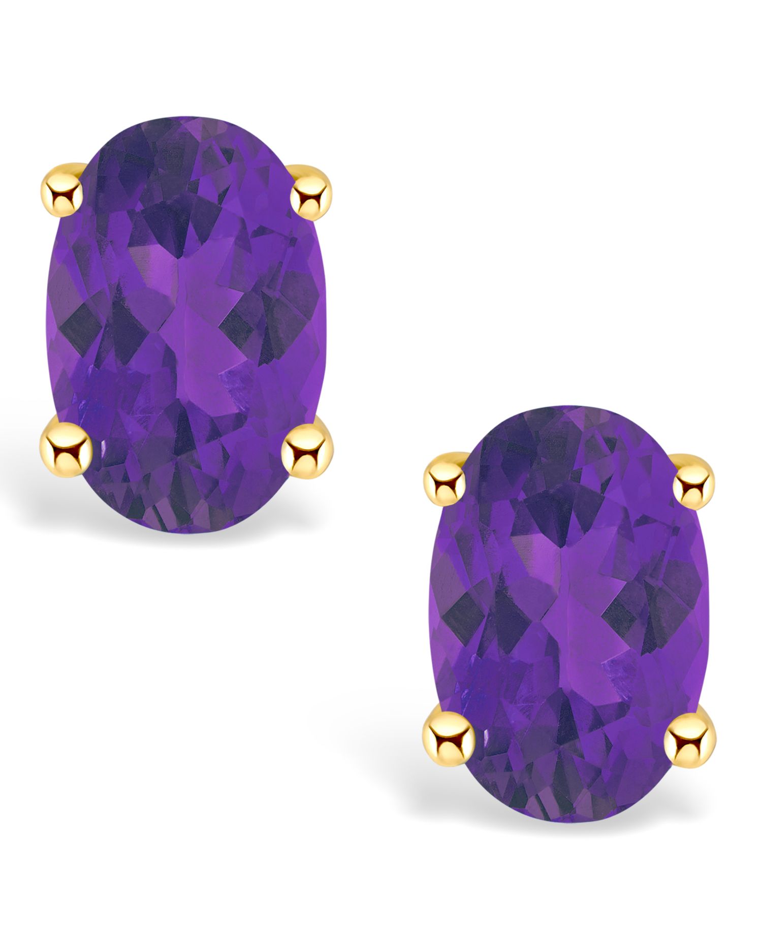 Amethyst (7/8 ct. t.w.) Stud Earrings in 14K Yellow Gold or 14K White Gold