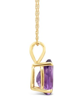Amethyst Pendant Necklace ( 1 ct.t.w) in 14K Yellow Gold