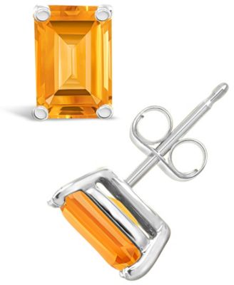 Citrine (1-1/10 ct. t.w.) Stud Earrings in 14K Yellow Gold or 14K White Gold