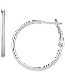 Polished Tube Small Hoop Earrings Sterling Silver, 1", Created for Macy's