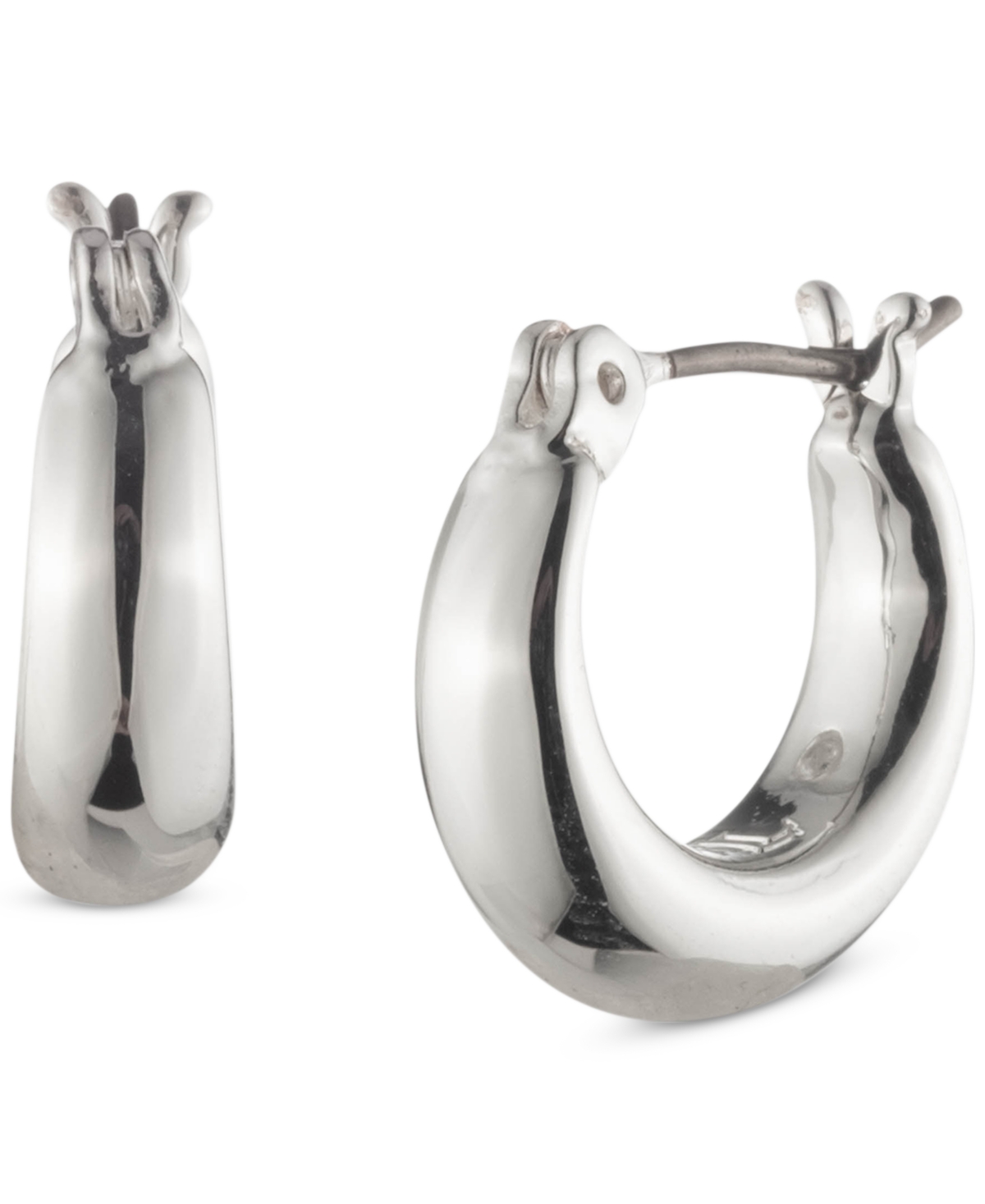 Lauren Ralph Lauren Small Sculpted Hoop Earrings, 0.5" In Silver