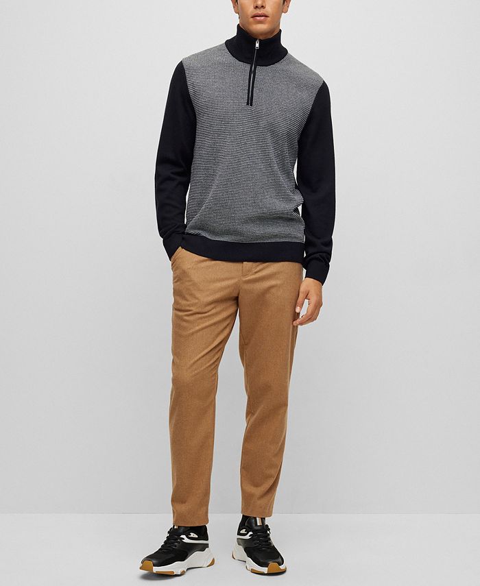 Boss zip deals neck knitted sweatshirt