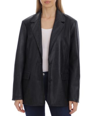 Avec Les Filles - Women's Faux-Leather Blazer