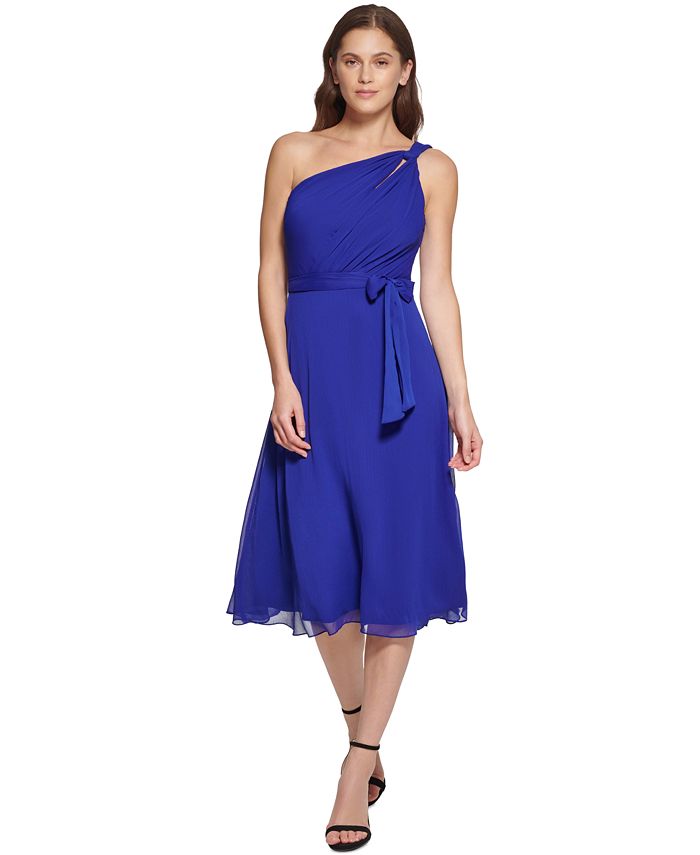 One shoulder tie outlet waist dress