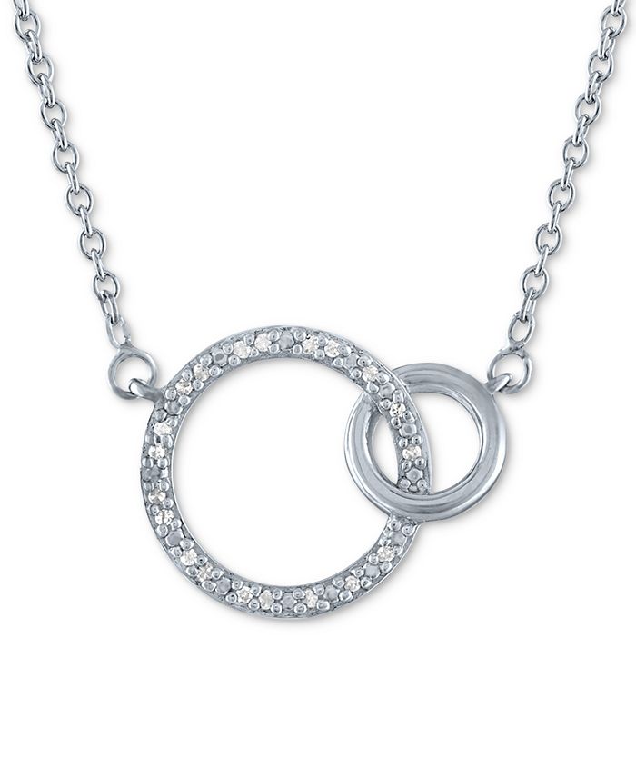 Interlocking circle necklace with pave accents hot sale
