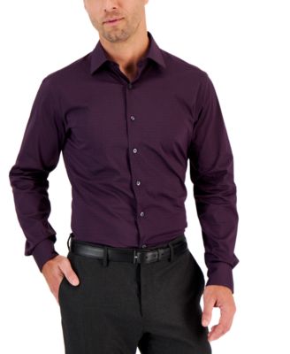 Alfani - Men's Slim-Fit Performance Stretch Stain-Resistant Geo-Print Dress Shirt