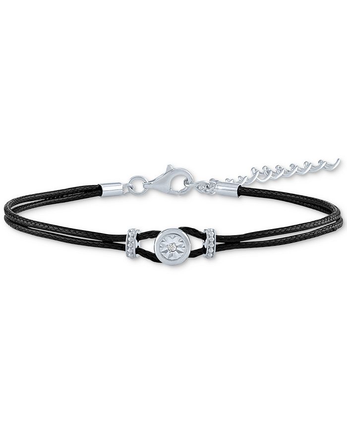 Macy's Diamond Accent Cord Bracelet in Sterling Silver or 14k Gold
