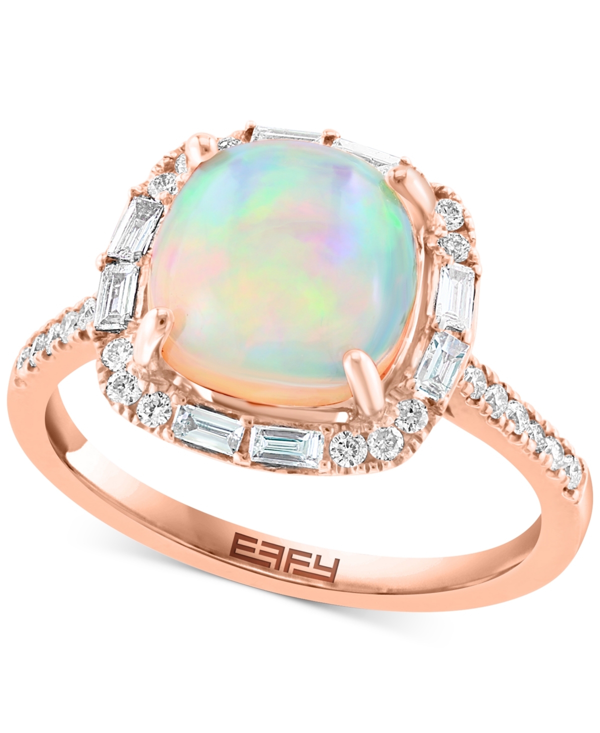Effy Collection Effy Ethiopian Opal (2-1/3 Ct. T.w.) & Diamond (3/8 Ct. T.w.) Ring In 14k Rose Gold