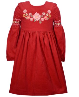 Bonnie Jean Toddler Girls Embroidered Corduroy Dress - Macy's
