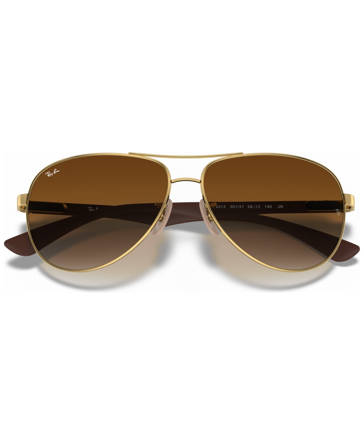 Shop Ray Ban Sunglasses, Rb8313 In Gold,brown Gradient