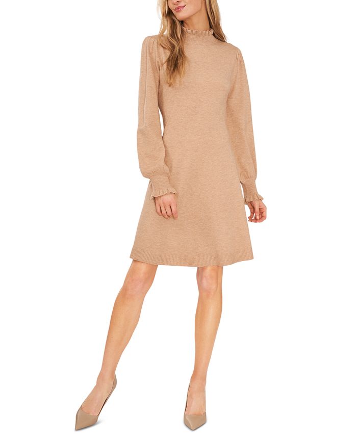 CeCe Women's Long Sleeve Smock Cuff Mock Neck Sweater Dress & Reviews