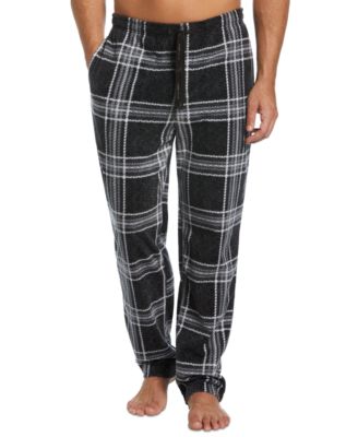 Perry Ellis Portfolio - Men's Chevron Plaid Textured Fleece Pajama Pants