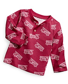 Toddler Boys Fire Truck Long-Sleeve Henley Shirt, Created for Macy's