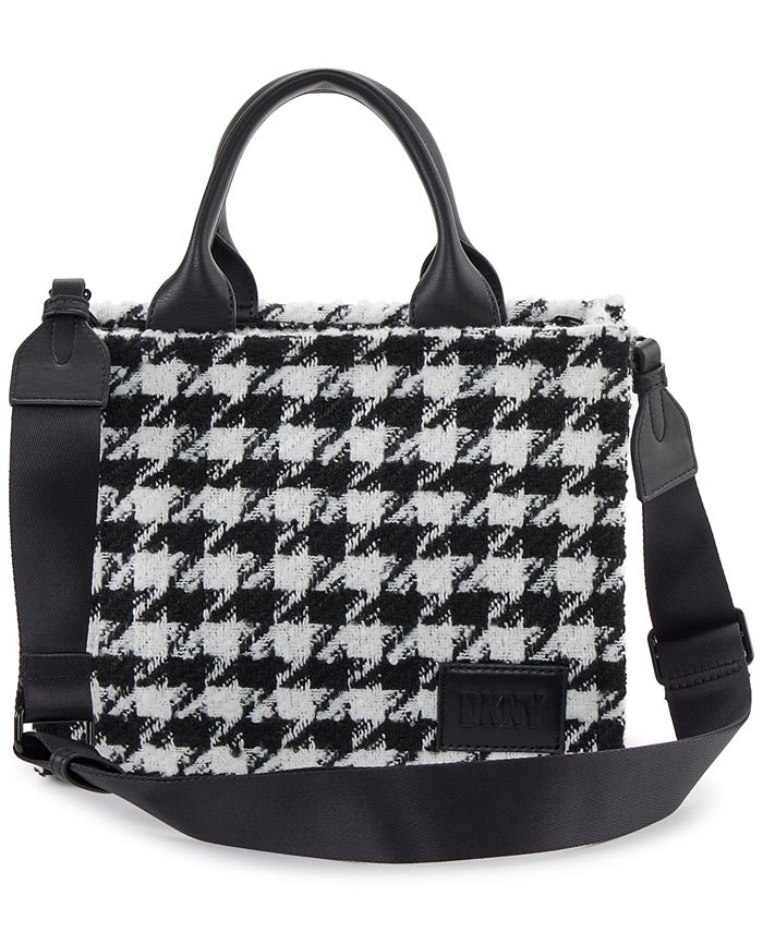 DKNY Hadlee Small Top Zip Houndstooth Tote Bag With Convertible Strap -  Macy's
