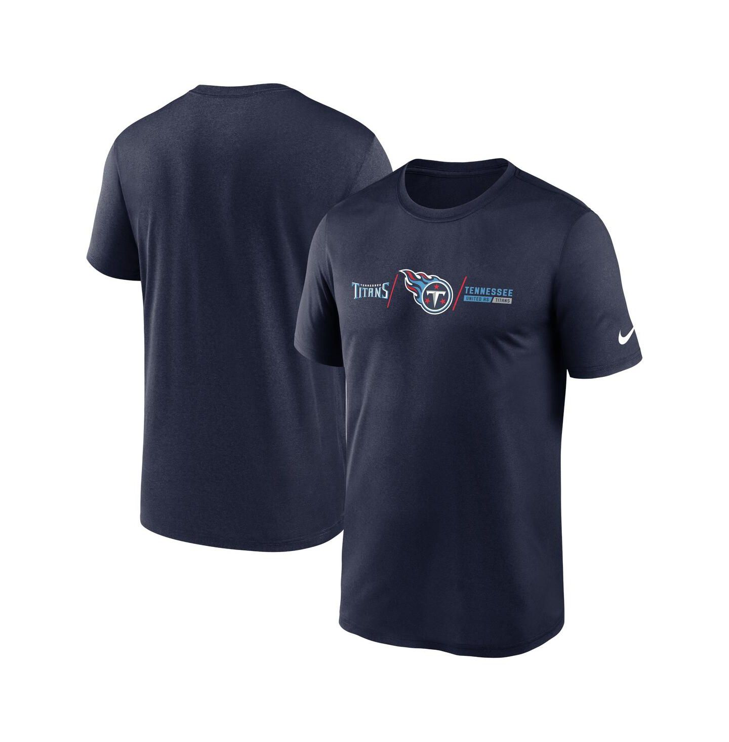 Мужская футболка Nike Navy Tennessee Titans Horizontal Lockup Legend — фото 2
