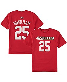 Youth Boys Richard Sherman Scarlet San Francisco 49ers Mainliner Player Name and Number T-shirt