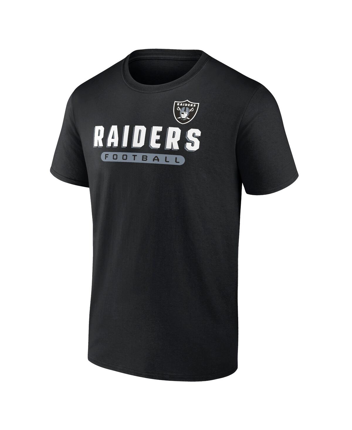 Shop Fanatics Men's  Black And Heathered Gray Las Vegas Raiders Parent T-shirt Combo Pack In Black,heathered Gray