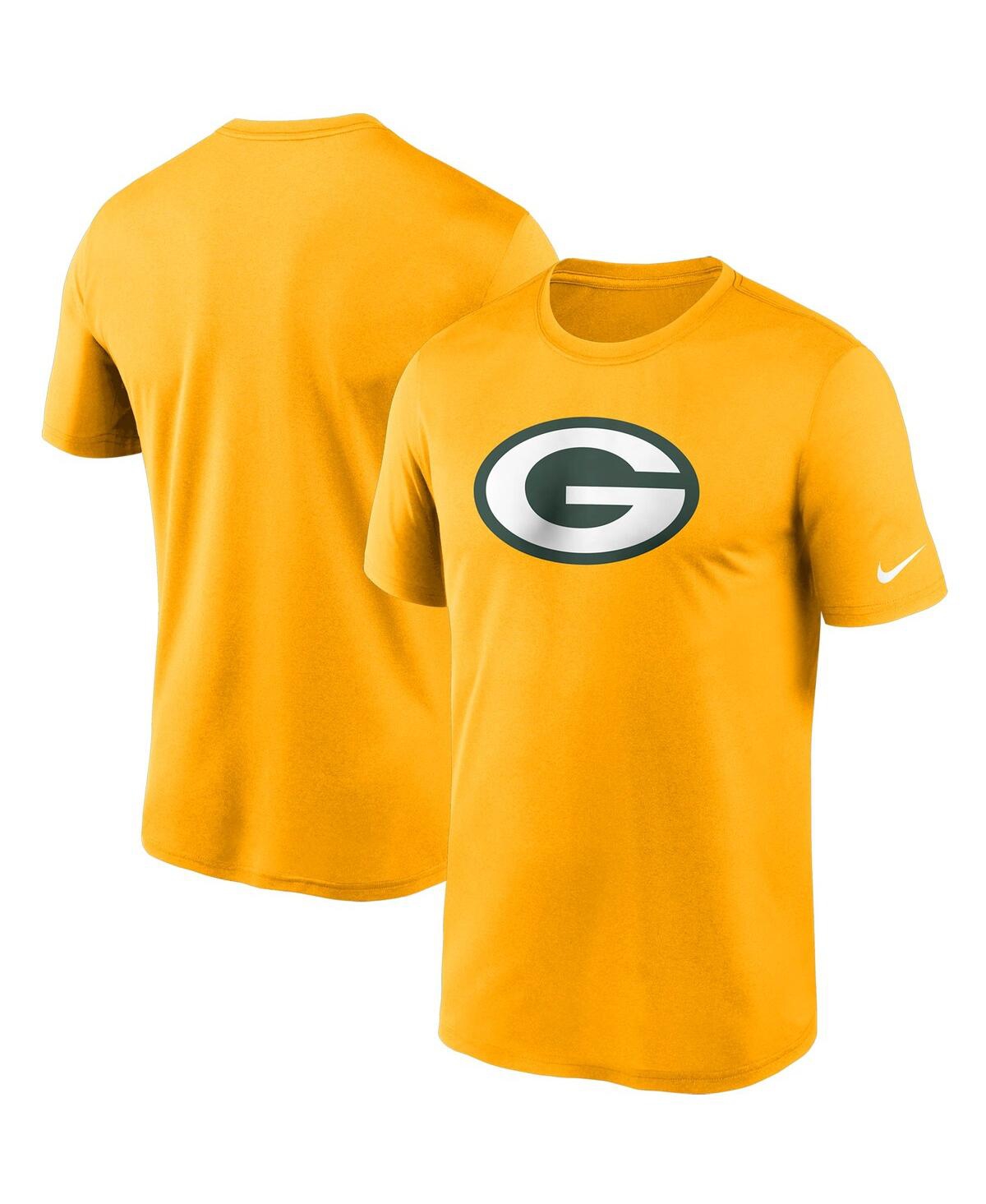 Shop Nike Men's  Gold Green Bay Packers Logo Essential Legend Performance T-shirt